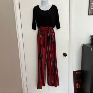 Emma and Michele Striped Tie-Waist Jumpsuit